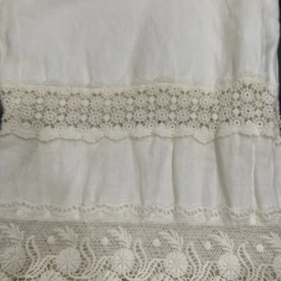 Johnny Was Ivory Lace & Crochet Trimmed Women's Pants - Picture 14 of 15